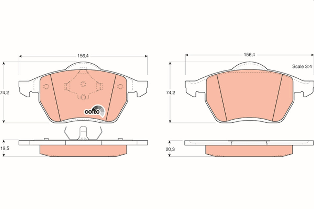 TRW Brake Pad Set GDB1204