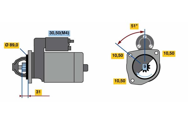 Bosch Alternator 12V 140A 1986A00905