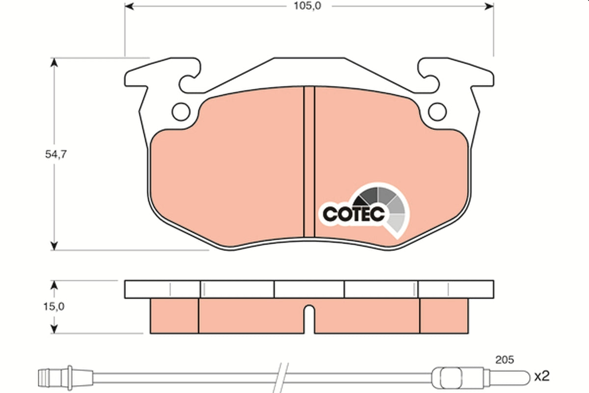 TRW Brake Pad Set GDB328