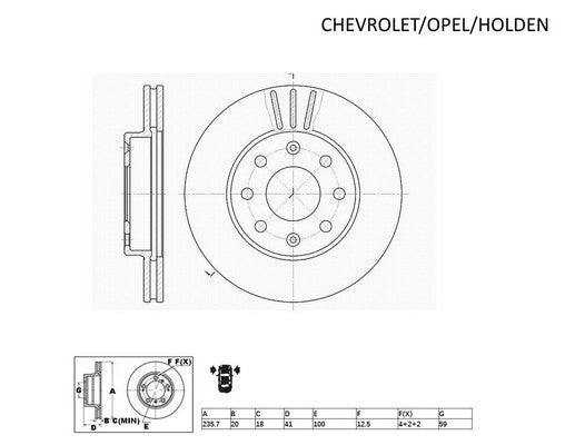 ACDelco Brake Rotor Single ACDR2032