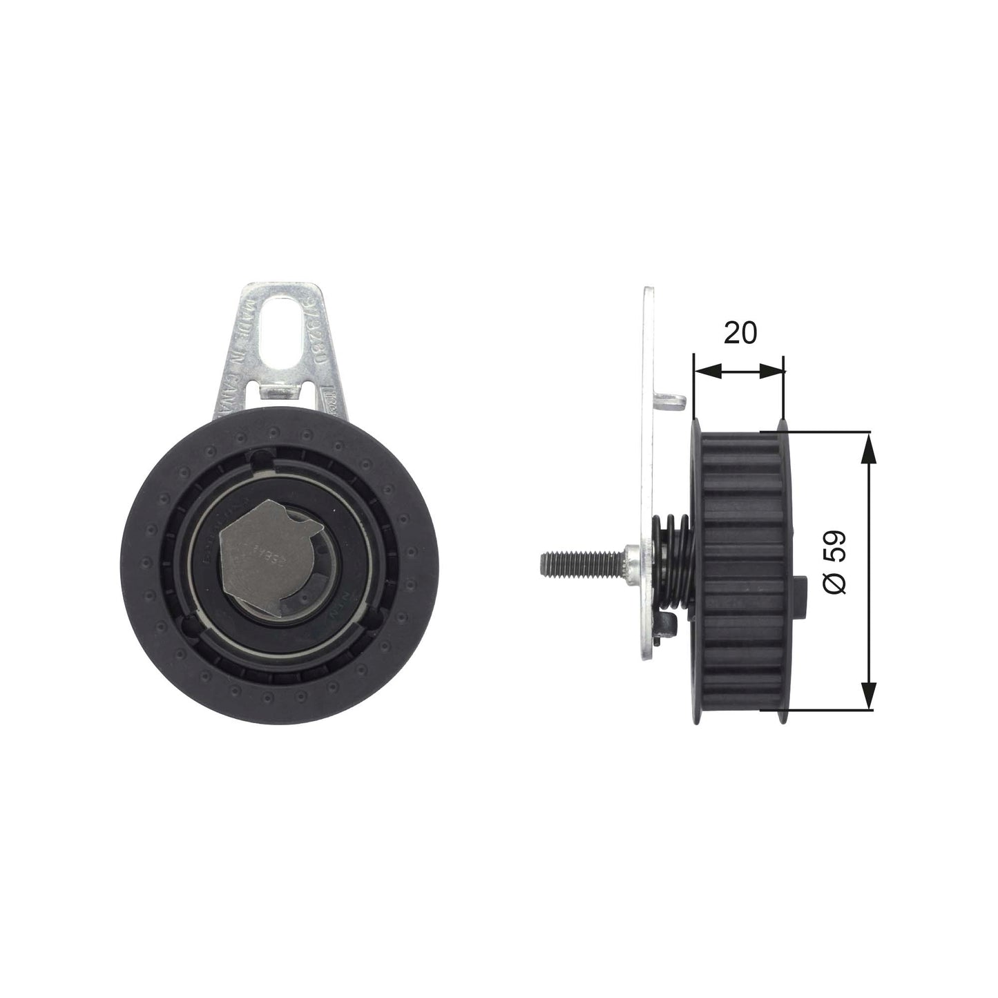 Gates Powergrip Tensioner Pulley T43108