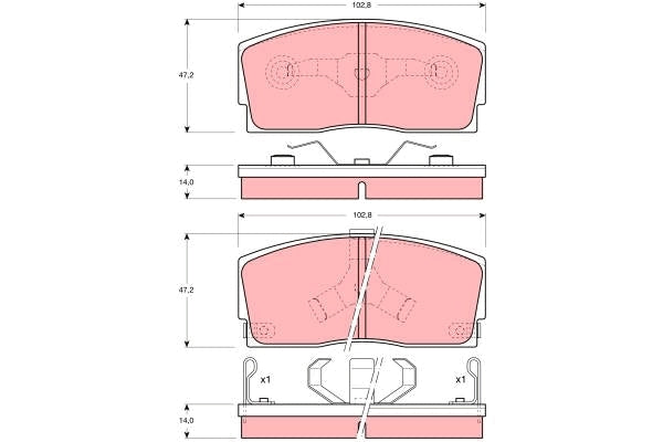 TRW Brake Pad Set GDB886DT
