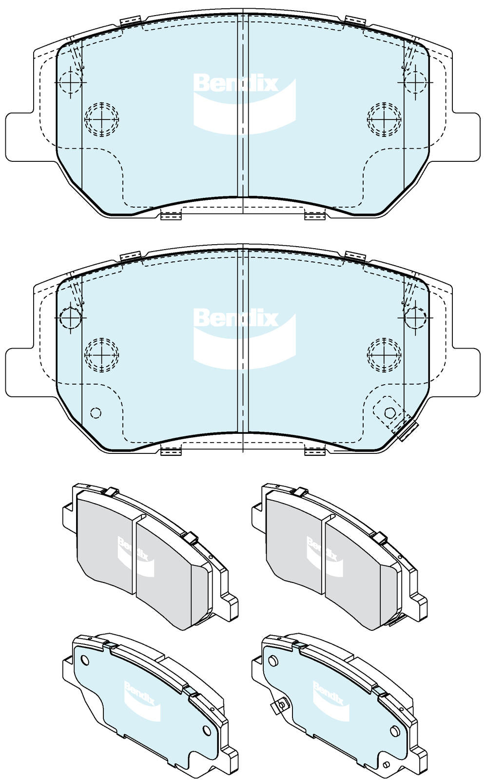 Bendix 4x4 Brake Pad Set DB2593 4WD