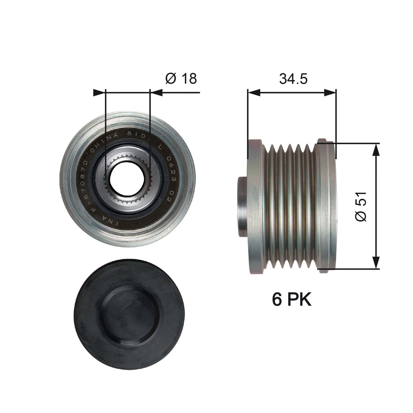 Gates Drivealign Overrunning Alternator Pulley OAP7218