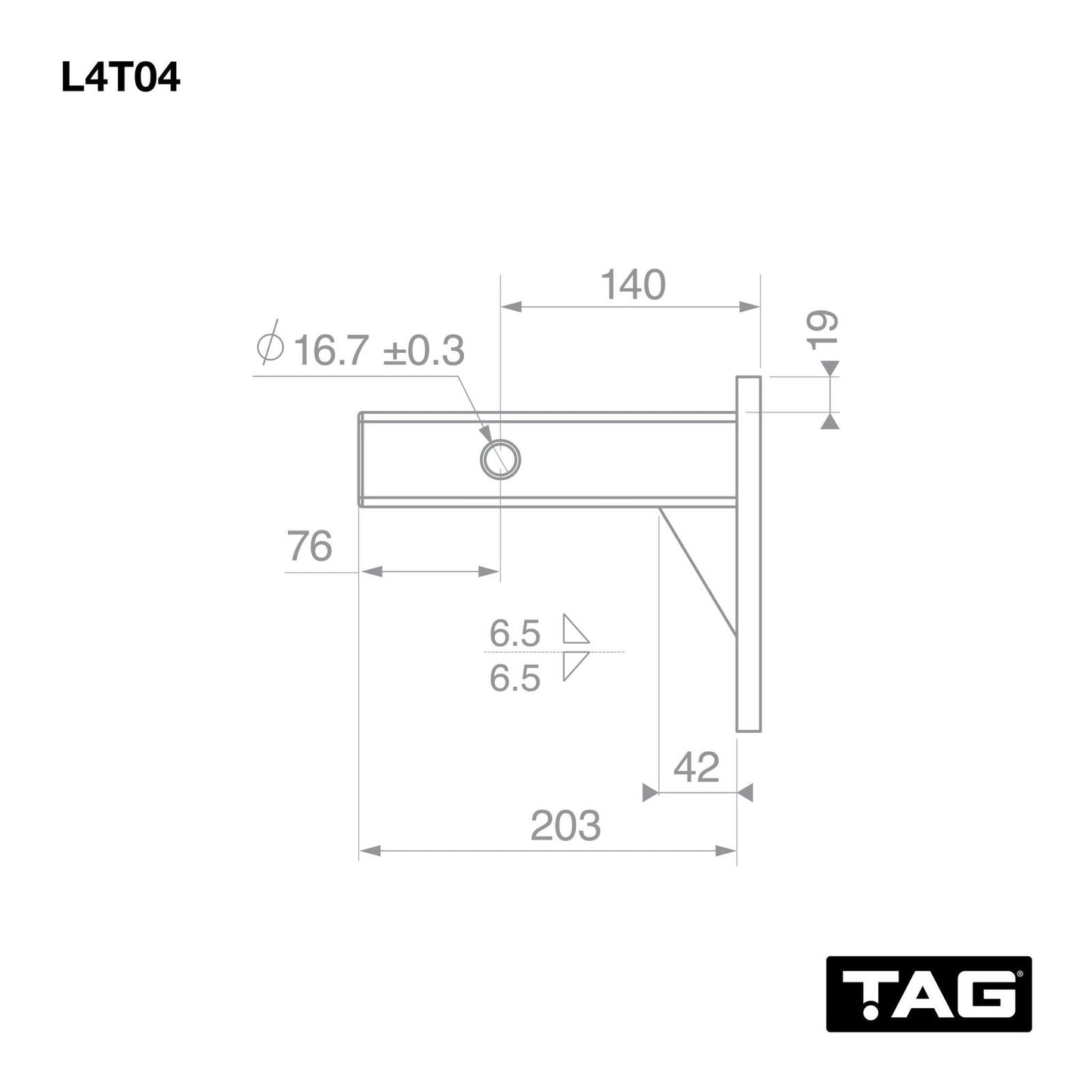 TAG Adjustable Pintle Mount 50mm Square Hitch 4.5 Tonne L4T04