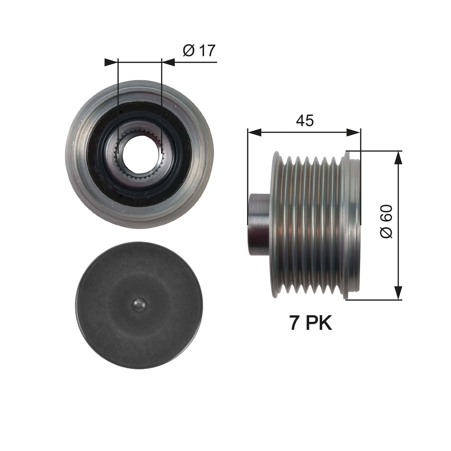 Gates Overrunning Alternator Pulley OAP7136