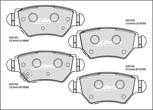 ACDelco Durastop Brake Pad Set ACD1425