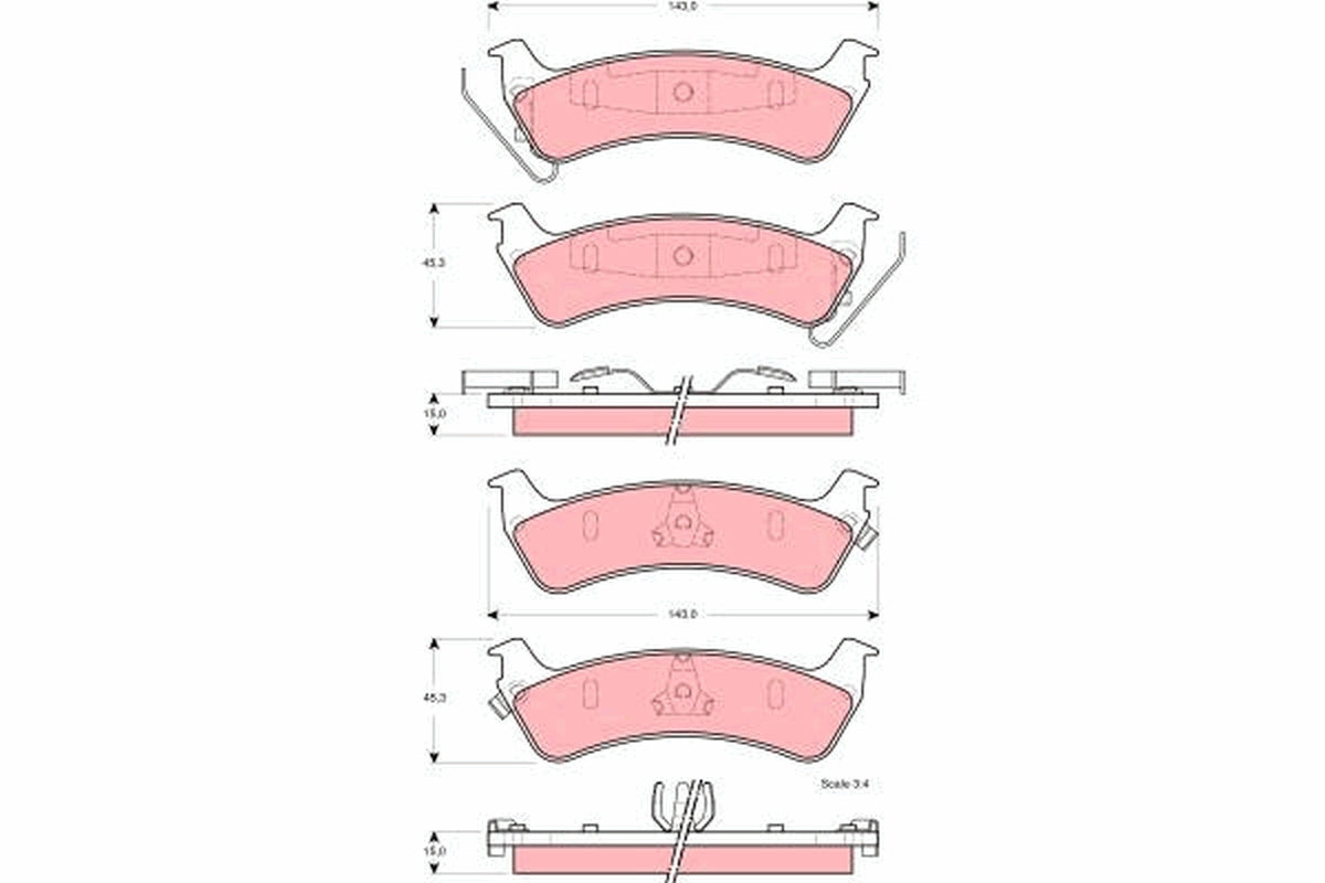 TRW Brake Pad Set GDB4124
