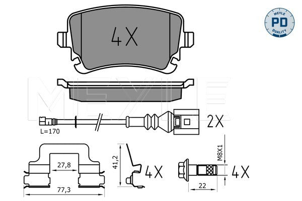 MEYLE Brake Pad Set 025 233 2617-1/PD