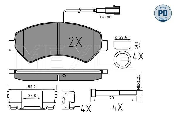 MEYLE Brake Pad Set 025 244 6619-2/PD