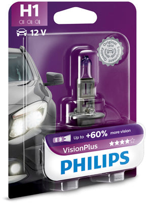 Philips H1 Globe 12V 55W Vision Plus 50 12258VPB1