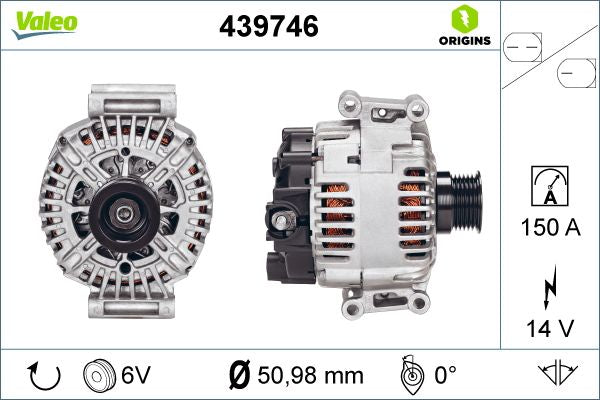 Valeo Alternator 12V 150A 439746