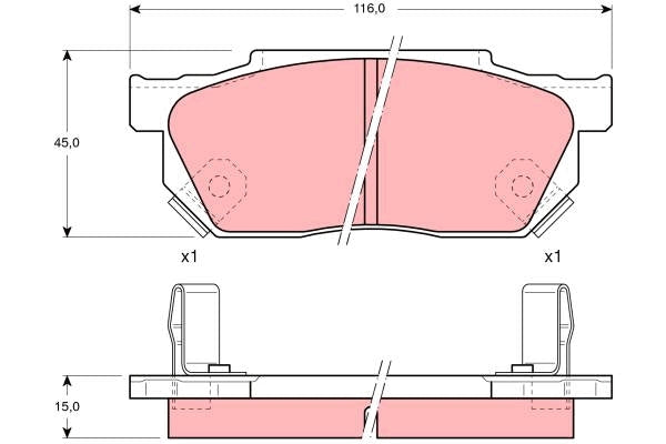 TRW Brake Pad Set GDB325DT