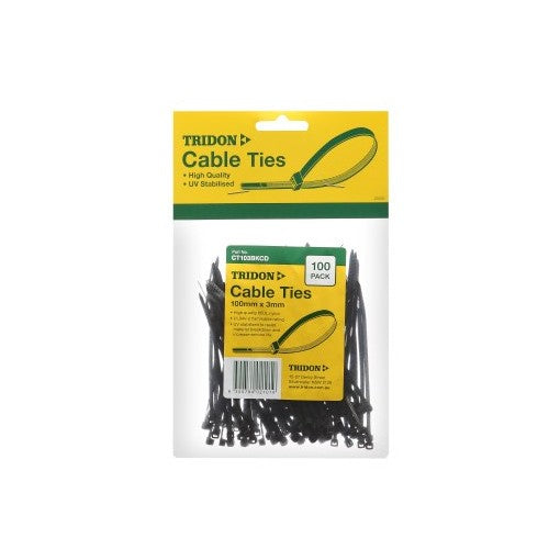 Tridon Cable Tie Black 300mm X 8mm 50 Pack CT308BKCD-50