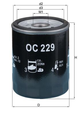 Mahle Oil Filter OC 229