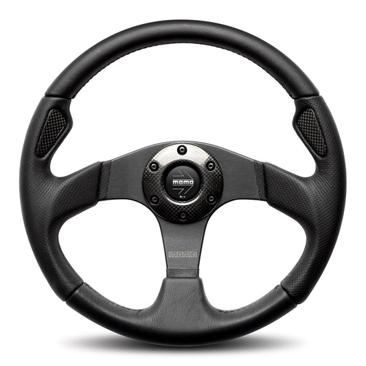 MOMO JET Black Leather 320mm Steering Wheel