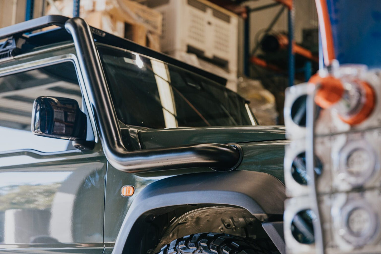 Torqit Jimny 1.5L 04/2019 on 3.5in Stainless Steel Snorkel with Satin Black Powder Coating