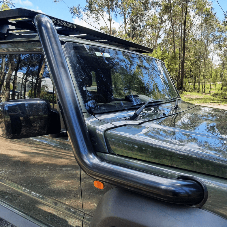 Torqit Jimny 1.5L 04/2019 on 3.5in Stainless Steel Snorkel with Satin Black Powder Coating