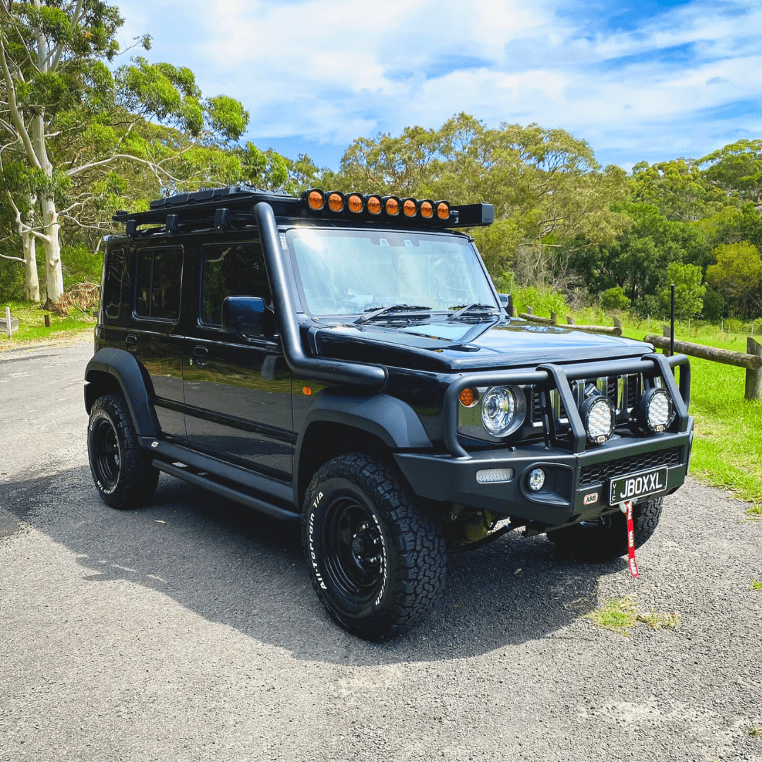 Torqit Jimny 1.5L 04/2019 on 3.5in Stainless Steel Snorkel with Satin Black Powder Coating