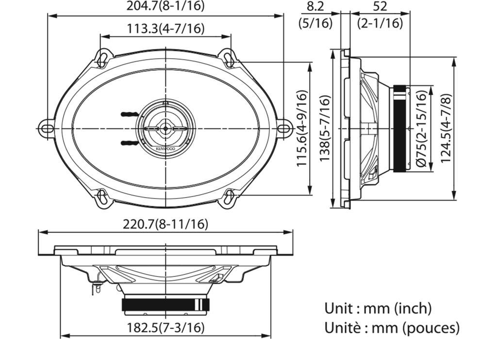 Kenwood Speakers 5X7In KFC-PS5796C