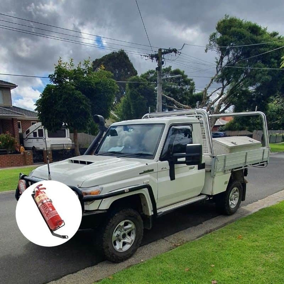 Kap Industries LH Fire Extinguisher Bracket to suit Landcruiser 79 Single Cab 17+ - KI-LC-79-SC17+-LHS