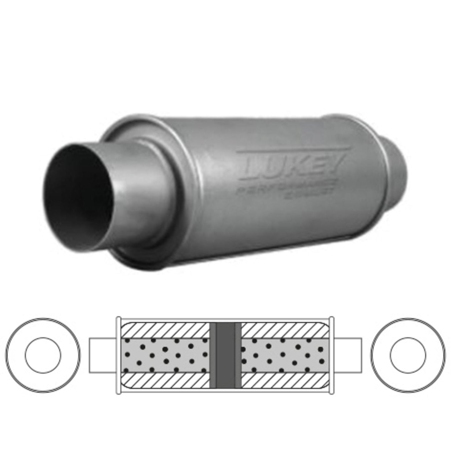 Lukey Muffler Exhaust 2 1/2 X 12 Lukey L9209