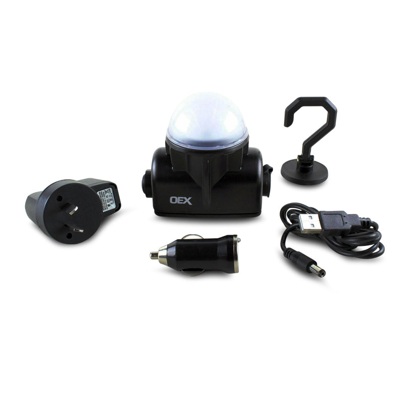 OEX LED Light With Magnet & Hook - Rechargeable LLX70001