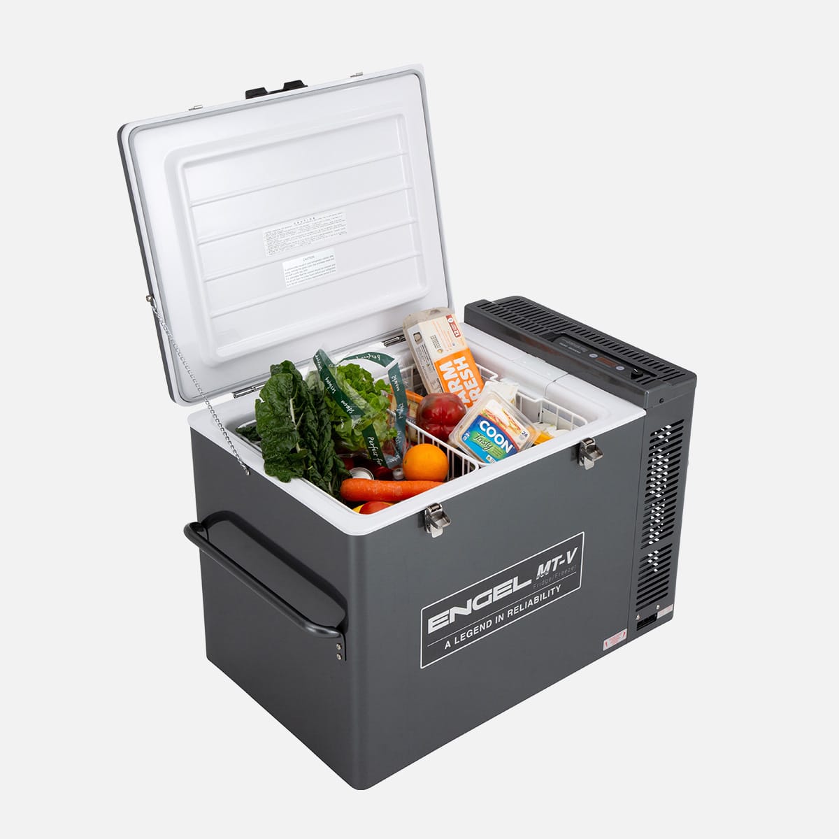 Engel 80 Litre Portable Fridge-Freezer, Gunmetal, 12/24V DC (4.2/2.1A) & 240V AC