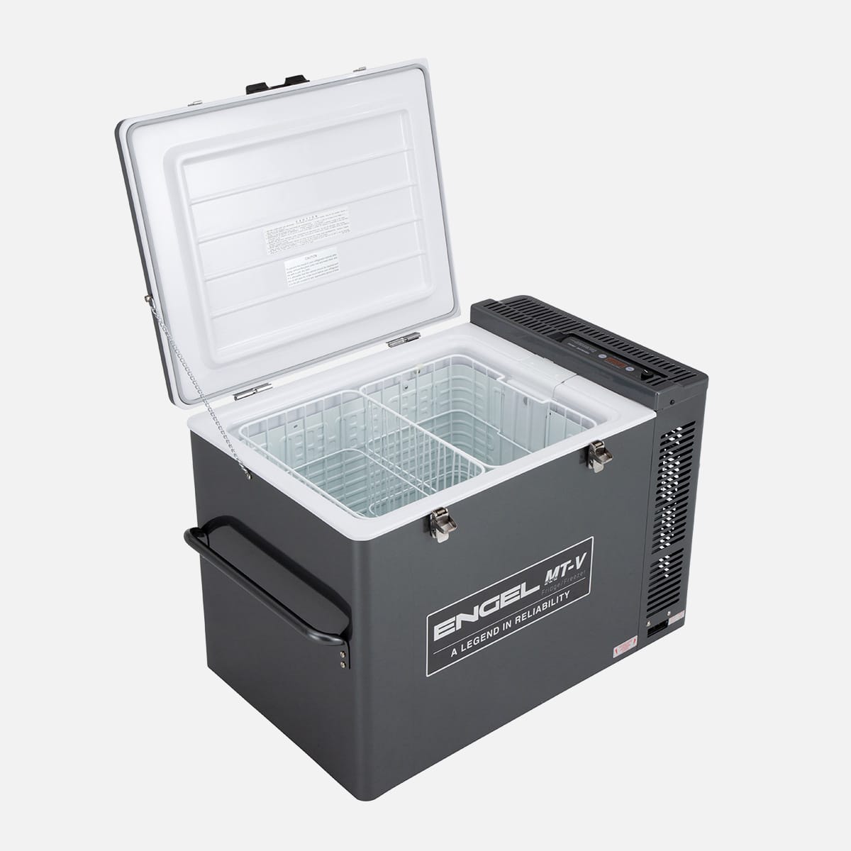 Engel 80 Litre Portable Fridge-Freezer, Gunmetal, 12/24V DC (4.2/2.1A) & 240V AC