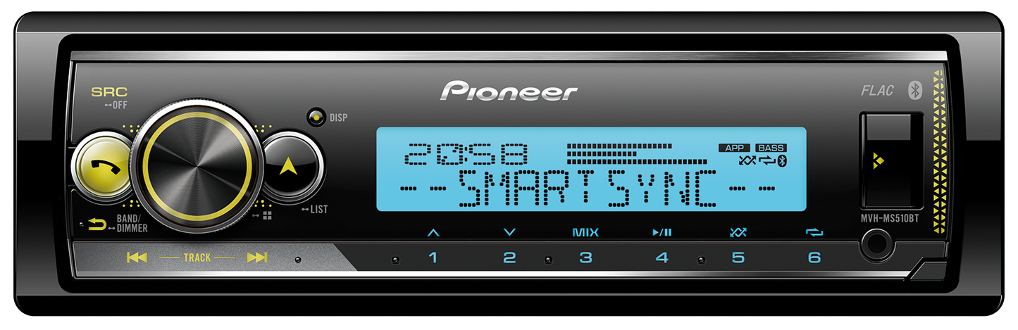 Pioneer 1-Din Marine Media W/ BT & Rgb MVHMS510BT