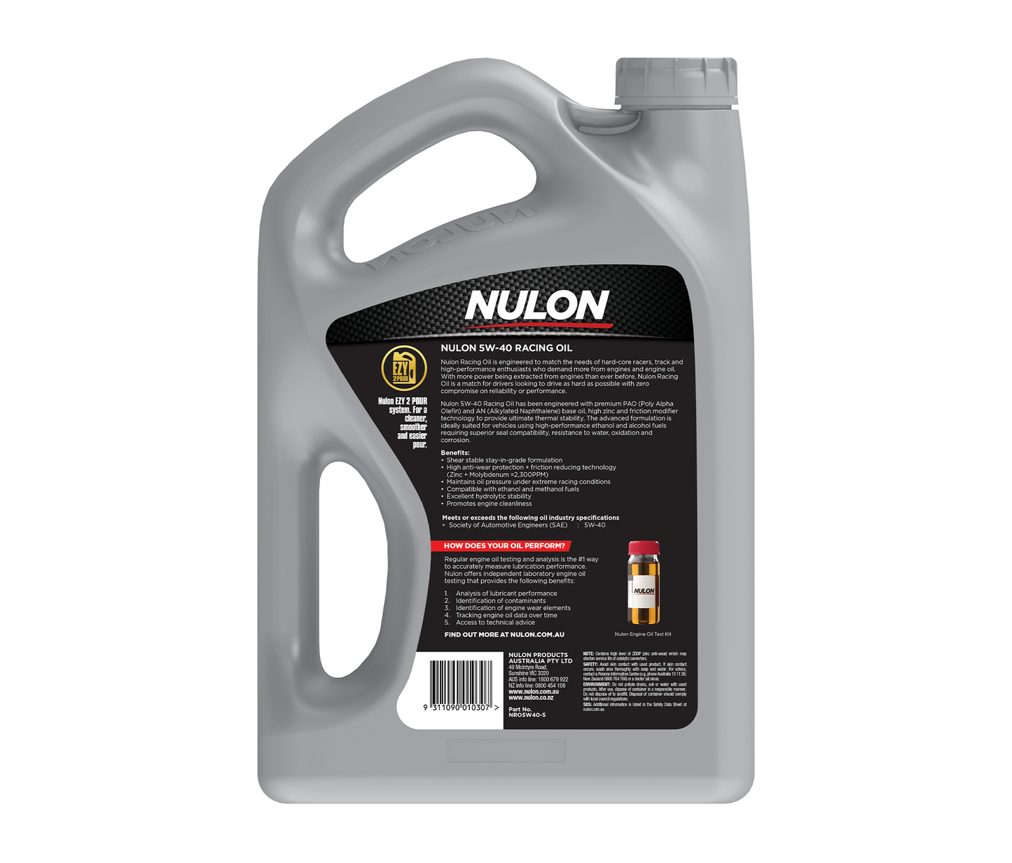 Nulon Full Synthetic 5W40 Racing Oil 5L NRO5W40-5