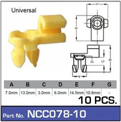 Nice Products Door Clip Pkt 10 NCC078-10