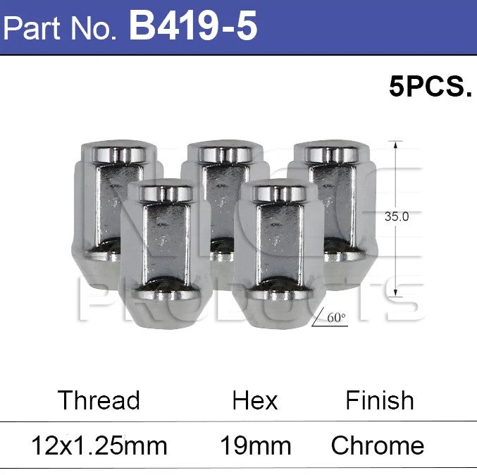 Nice Products Chrome Wheel Nut B419-5