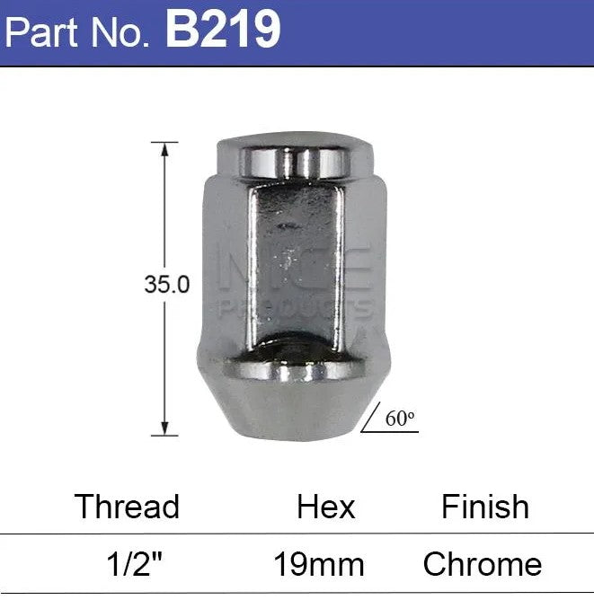 Nice Products Chrome Wheel Nut (5) B219-5