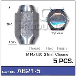 Nice Products Chrome Wheel Nut A621-5