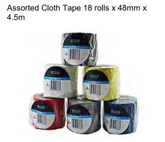 Haigh Cloth Tape Asst 48Mm X CTA18