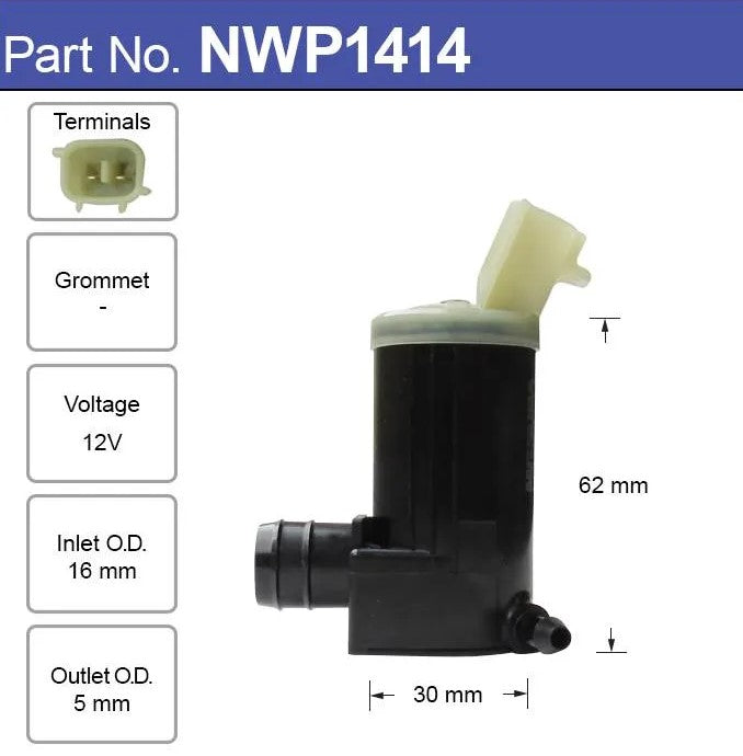 Nice Products Windscreen Washer Pump NWP1414