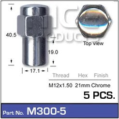 Nice Products Mag Nuts Pkt 5 M300-5