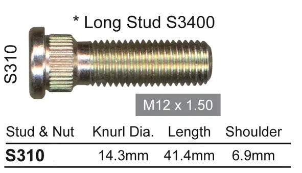 Nice Products Wheel Stud Only 1.50 S310