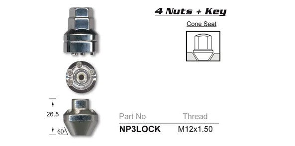 Nice Products Lock Nut Set NP3LOCK