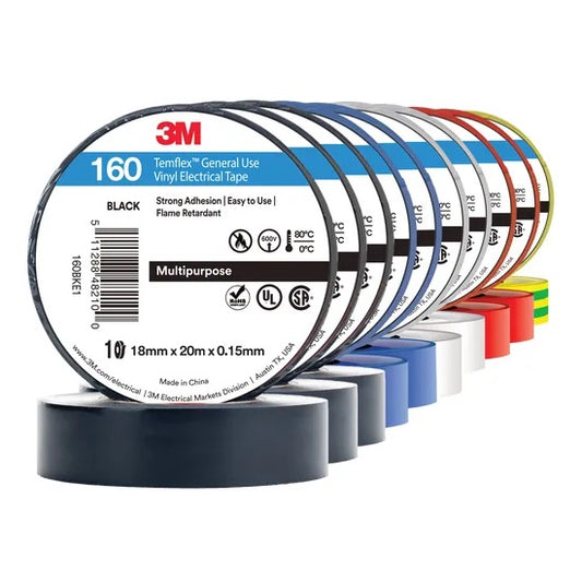 3M Temflex 160 Tape Black Rainbow 18mm x 20m AE019500766