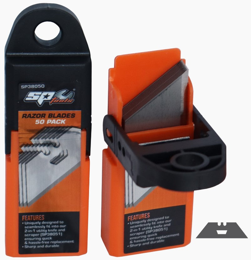SP Tools Replacement Utility Blades 50Pk (Suits Util Knife/Scraper SP3805) SP38050