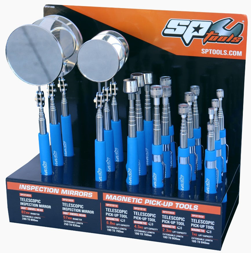 SP Tools Inspection Mirror & Pickup Tool Set & Display SP31499