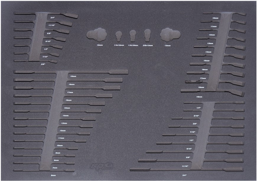 SP Tools EVA Insert Foam Tray Metric/SAE 45Pc 560x440mm (Suits Spanner & Finger Ratchets) SP50926