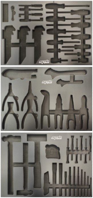 SP Tools EVA Insert Foam Tool Storage 3 Tray Carbon (Suits 107Pcs SP55105D Sub Tool Kit) SP55605DM