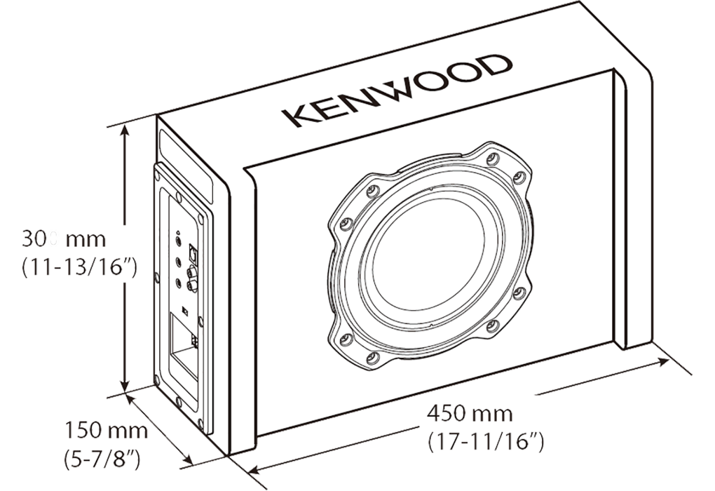 Kenwood 8In Powered Sub Box 400W 200W C-D PA-W801B