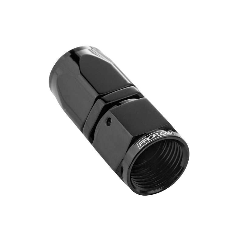 Proflow Straight Hose End # 6 Black PFE101-06BK