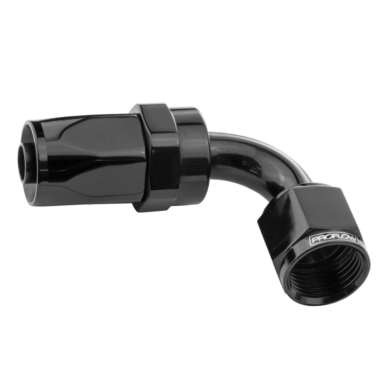 Proflow 90 Deg Hose End # 12 Black PFE103-12BK