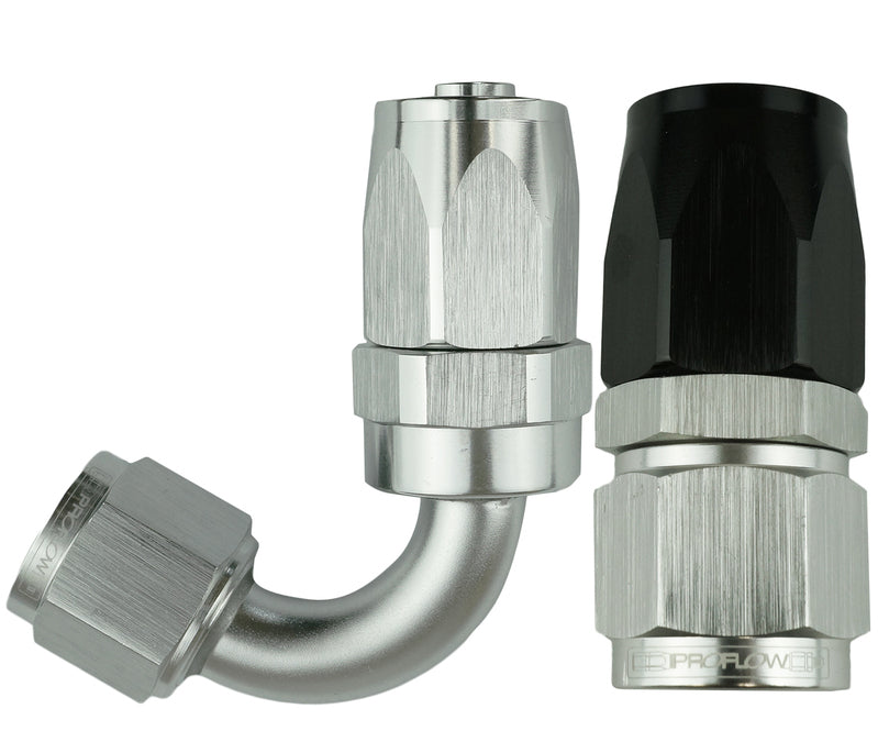 Proflow 120 Deg Hose End # 12 Silver PFE104-12P