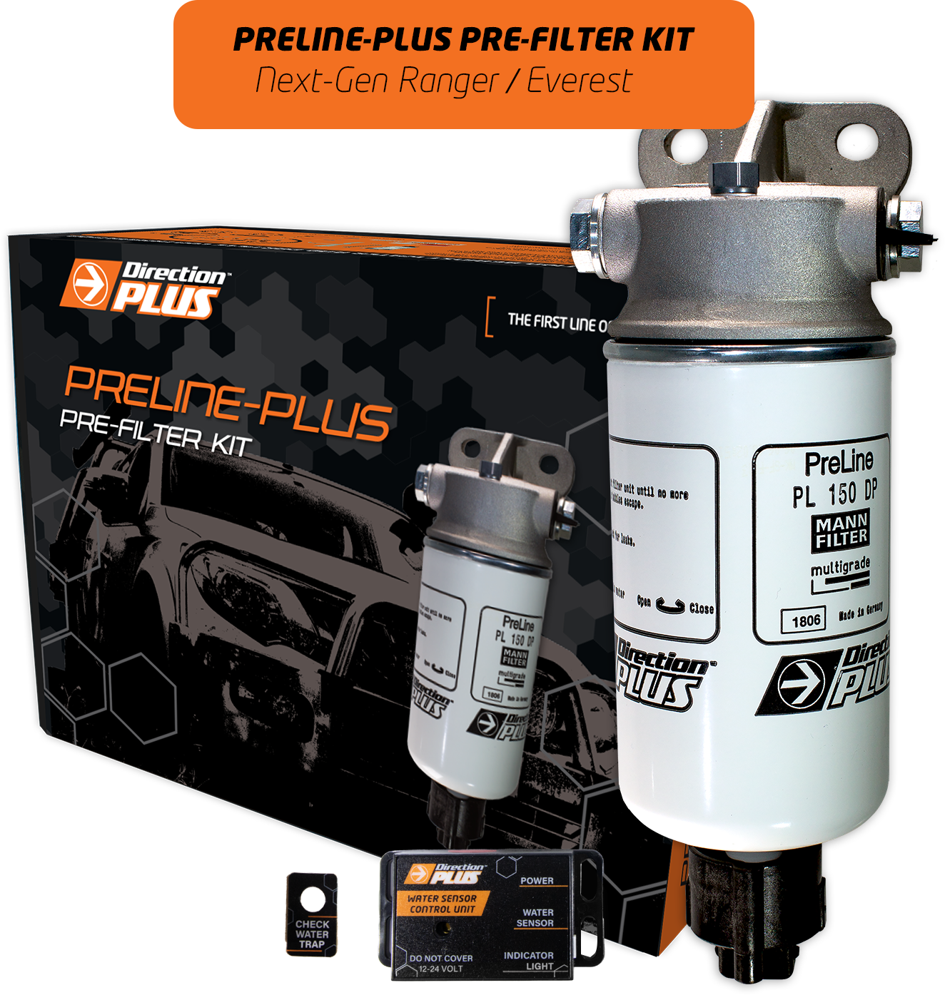 Direction Plus PreLine-Plus Pre-Filter Kit Next-Gen Ranger/Everest and VW Amarok 4cyl & 6cyl PL671DPK